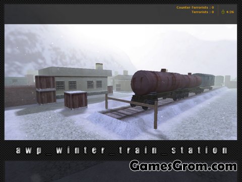 Awp_Winter_Train_Station новогодняя карта для cs 1.6